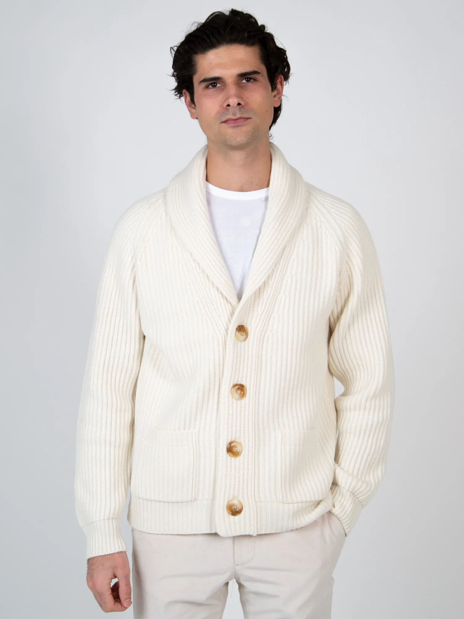 Homme Bruce Field Cardigan boutonné laine & cachemire jauge 7 Miki