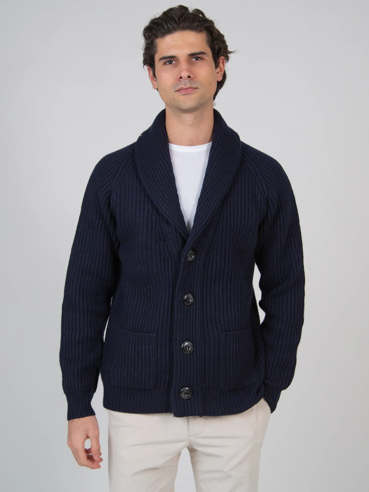 Homme Bruce Field Cardigan boutonné laine & cachemire jauge 7 Miki