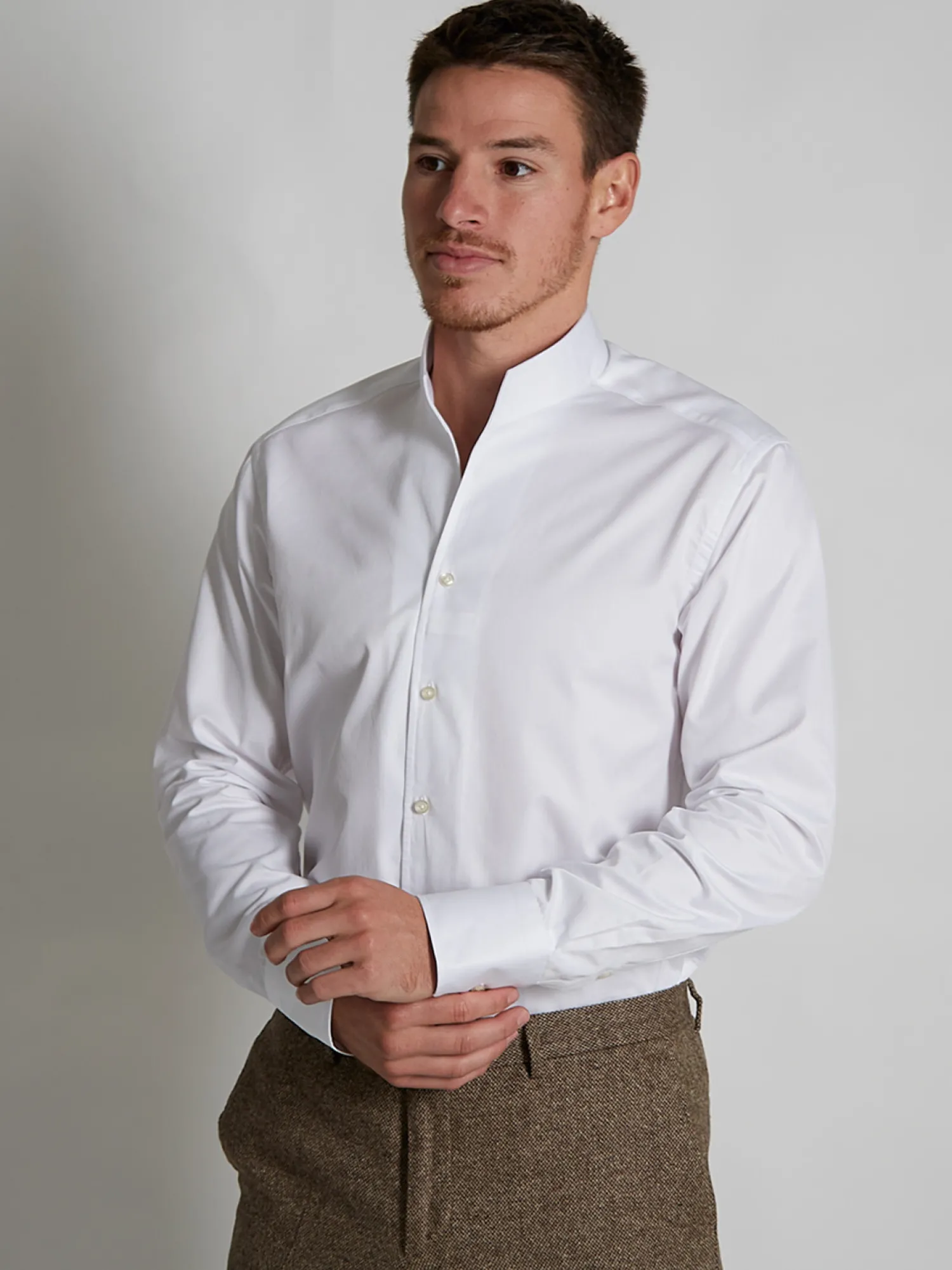 Homme Bruce Field Chemise Aldo coupe droite à col montant en pur coton Palma