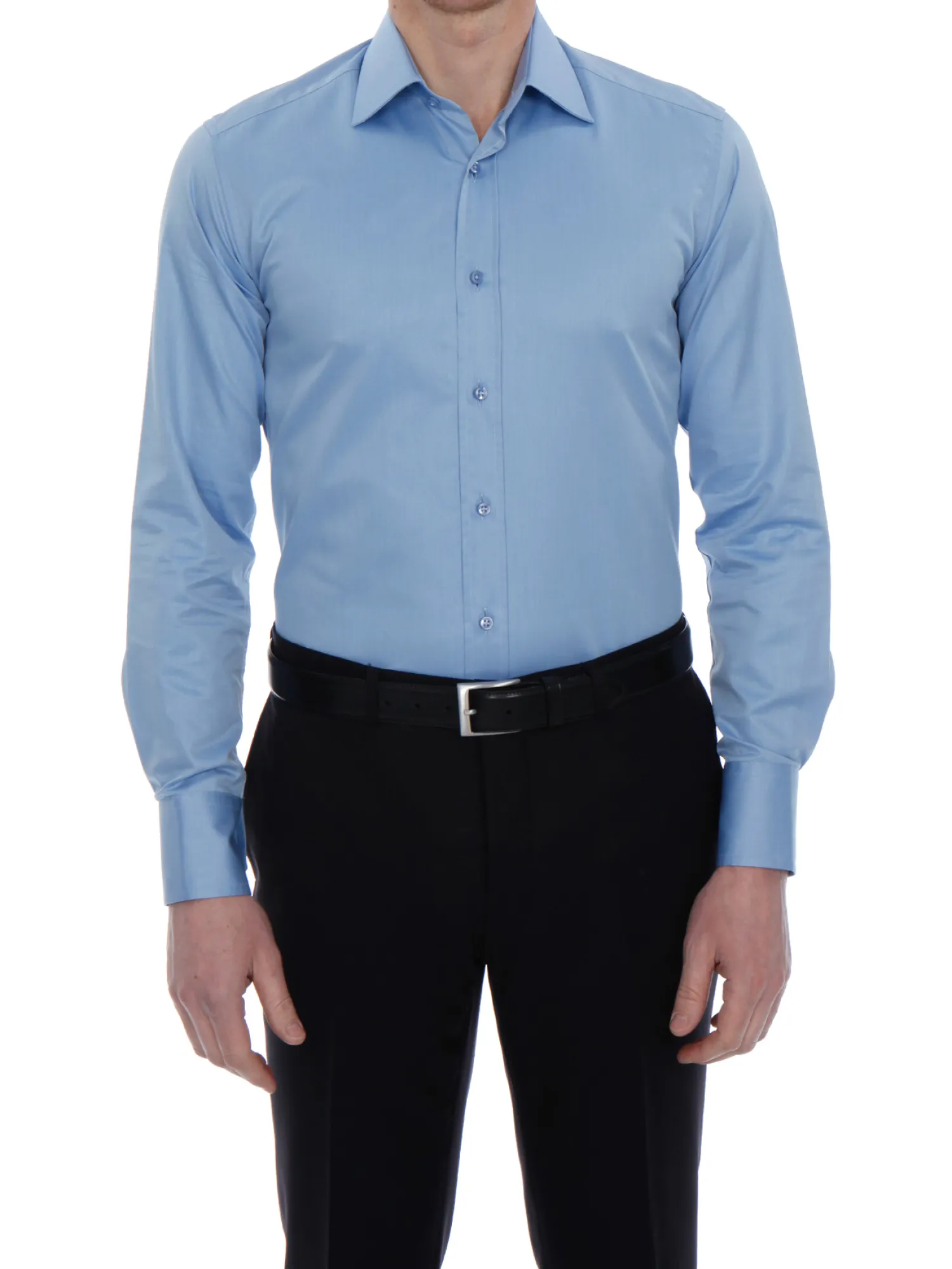 Homme Bruce Field Chemise Benton cintrée unie en pur coton à poignet mousquetaire Palma