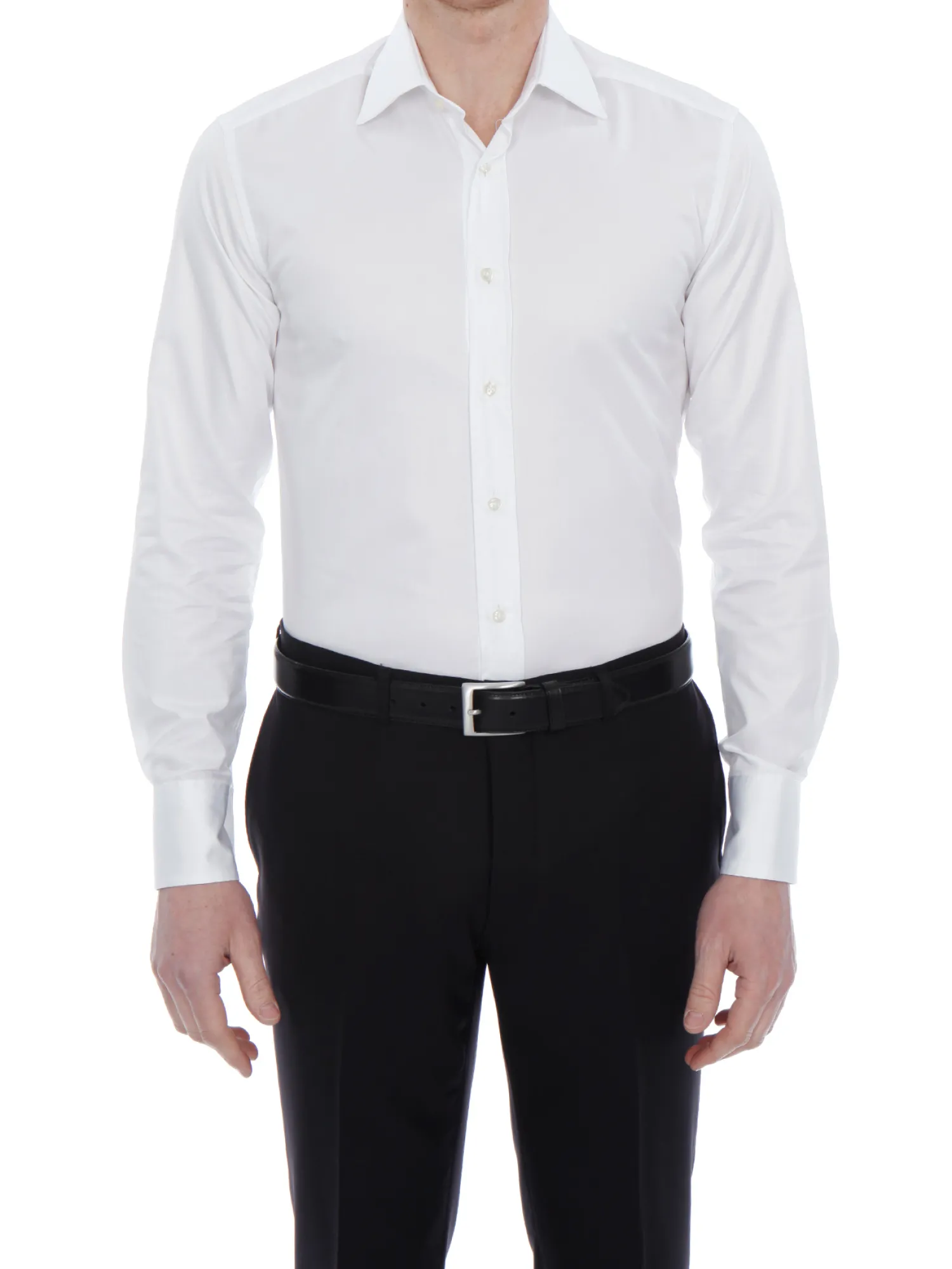Homme Bruce Field Chemise Benton cintrée unie en pur coton à poignet mousquetaire Palma