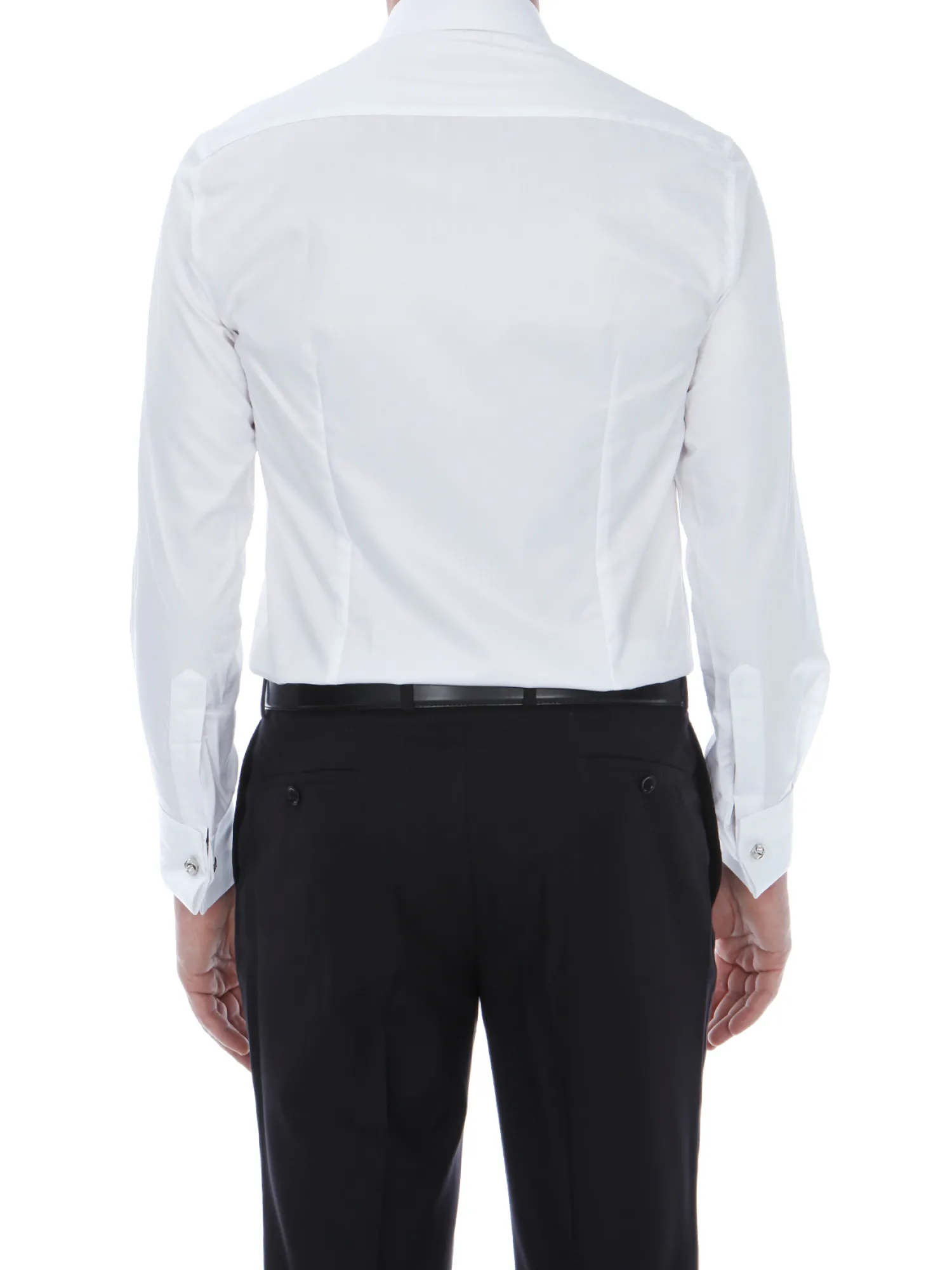 Homme Bruce Field Chemise Benton cintrée unie en pur coton à poignet mousquetaire Palma