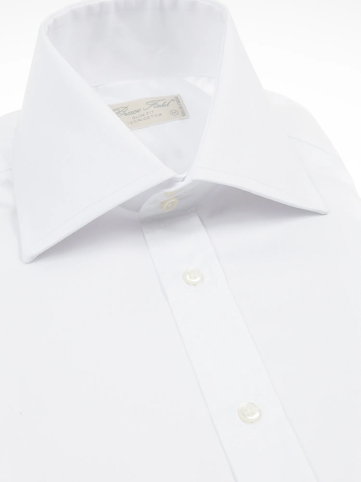 Homme Bruce Field Chemise cintrée en pur coton unie à col haut deux boutons