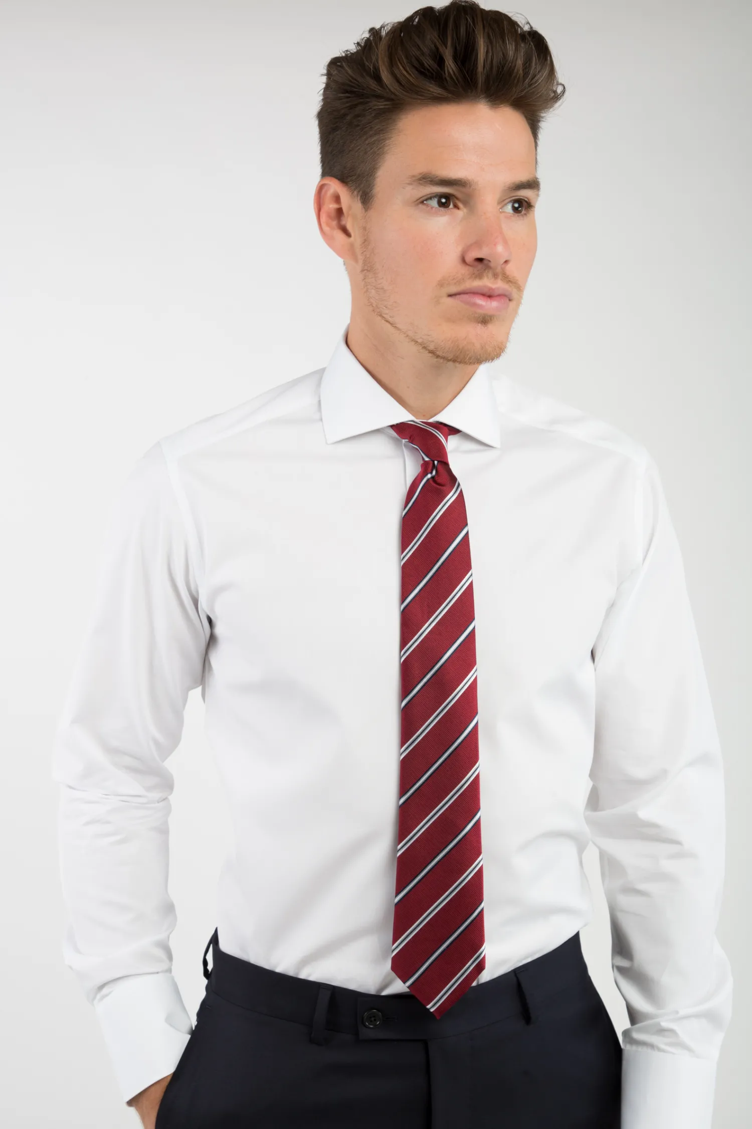 Homme Bruce Field Chemise Paolo cintrée col italien en pur coton Easy Care Non Iron