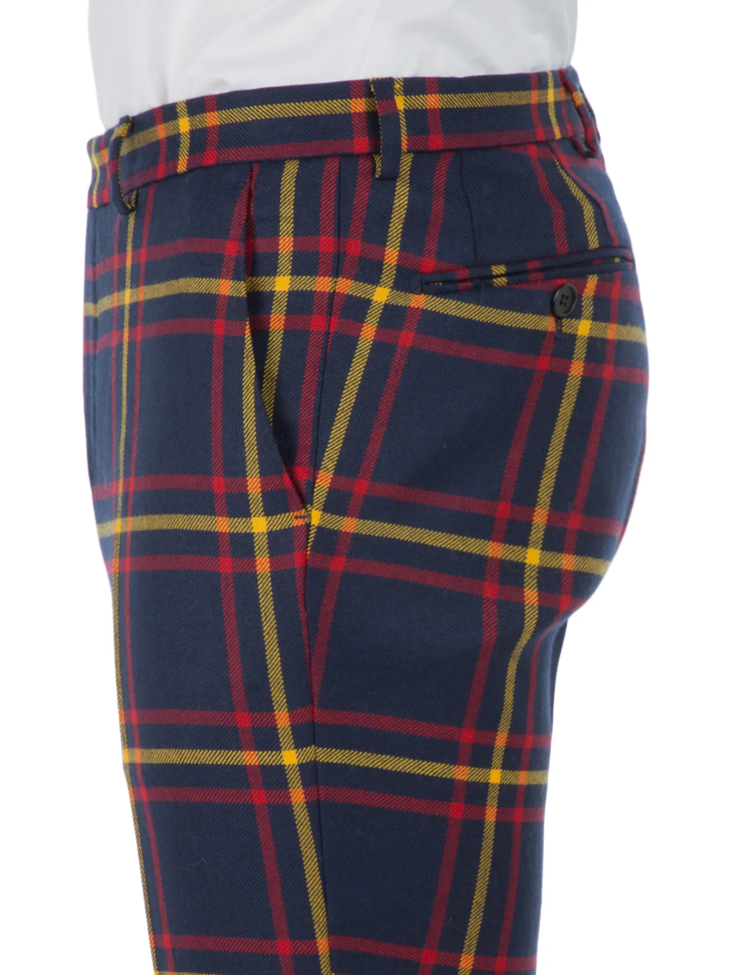 Homme Bruce Field Pantalon ajusté pure laine anglaise tartan Paride