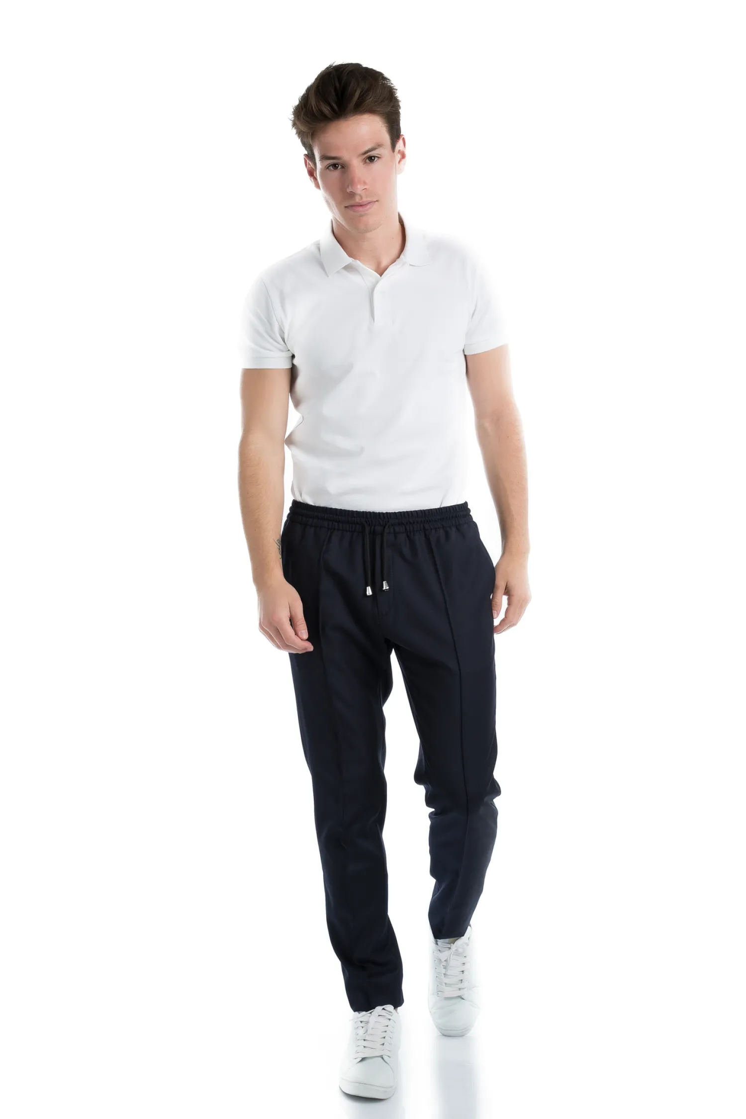 Homme Bruce Field Pantalon Dany fuselé à cordon en pure laine Vitale Barberis Canonico Super 110's
