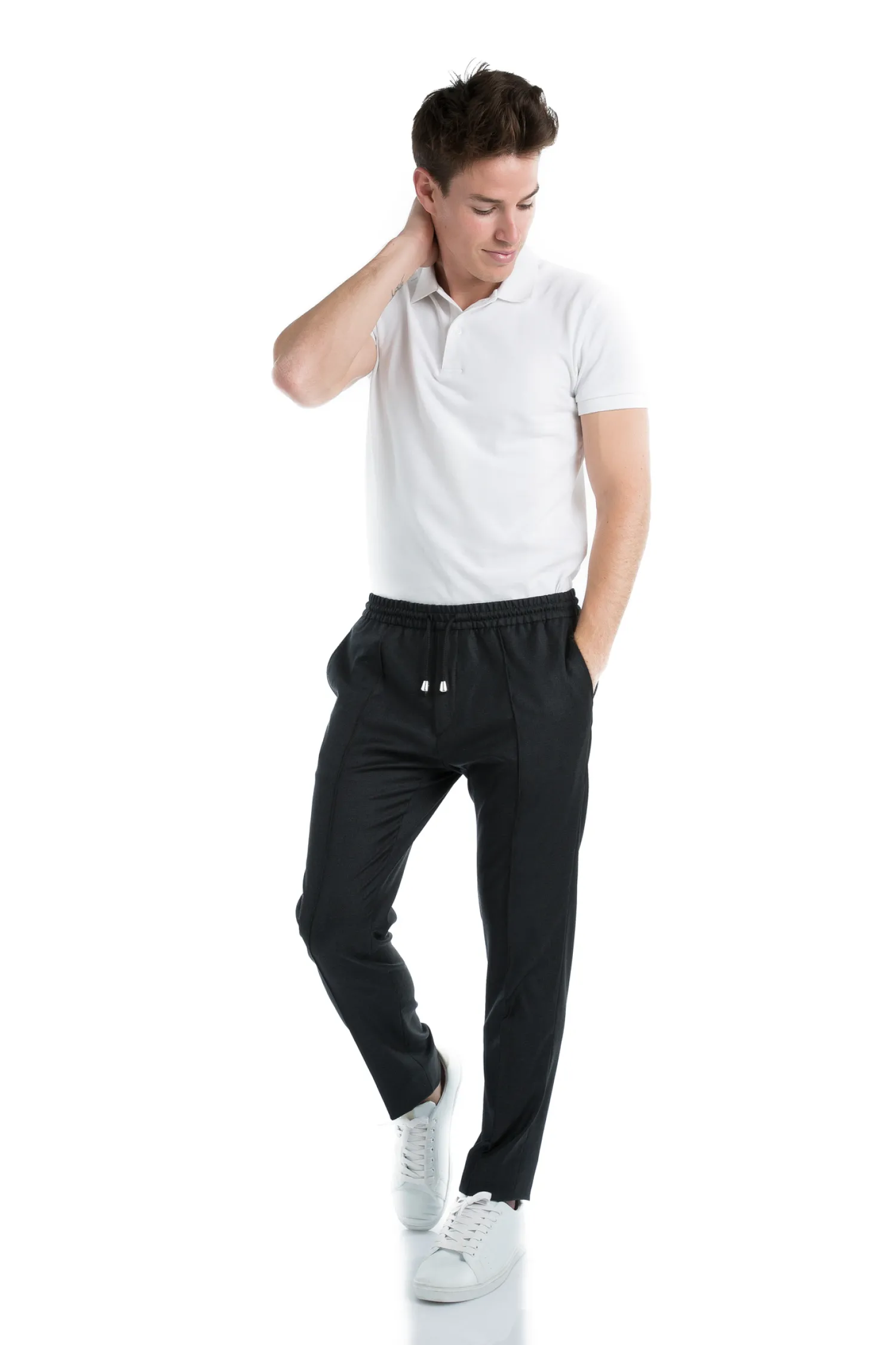 Homme Bruce Field Pantalon Dany fuselé à cordon en pure laine Vitale Barberis Canonico Super 110's