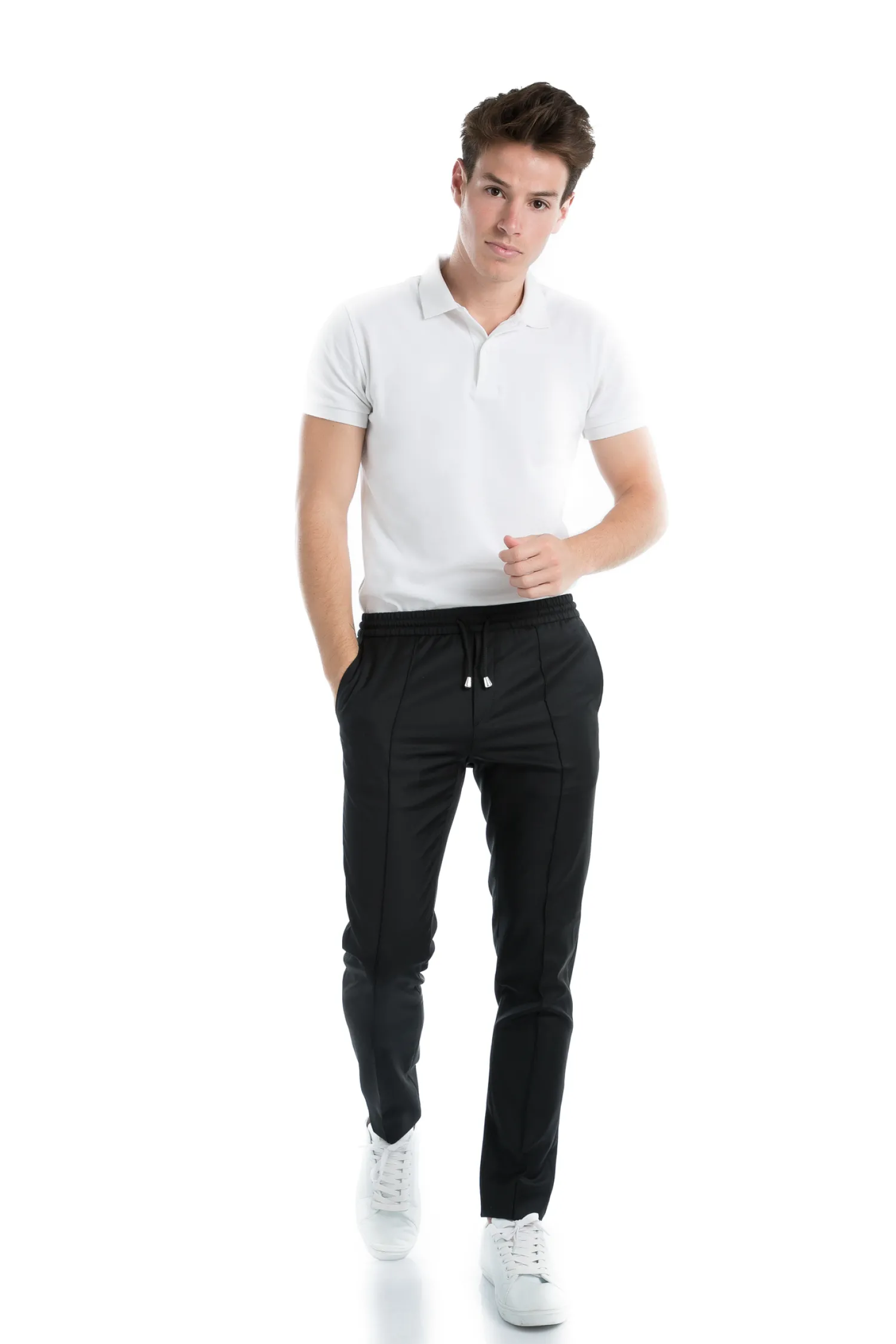 Homme Bruce Field Pantalon Dany fuselé à cordon en pure laine Vitale Barberis Canonico Super 110's