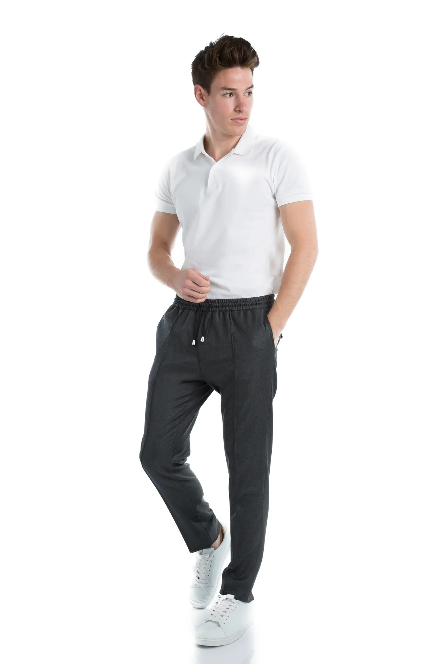 Homme Bruce Field Pantalon Dany fuselé à cordon en pure laine Vitale Barberis Canonico Super 110's