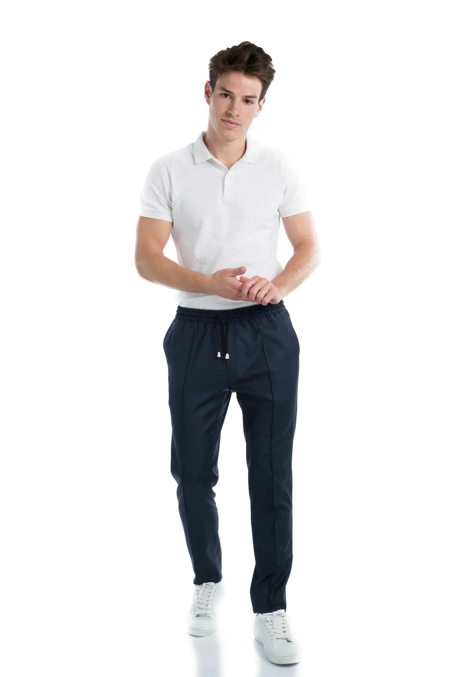 Homme Bruce Field Pantalon Dany fuselé à cordon en pure laine Vitale Barberis Canonico Super 110's