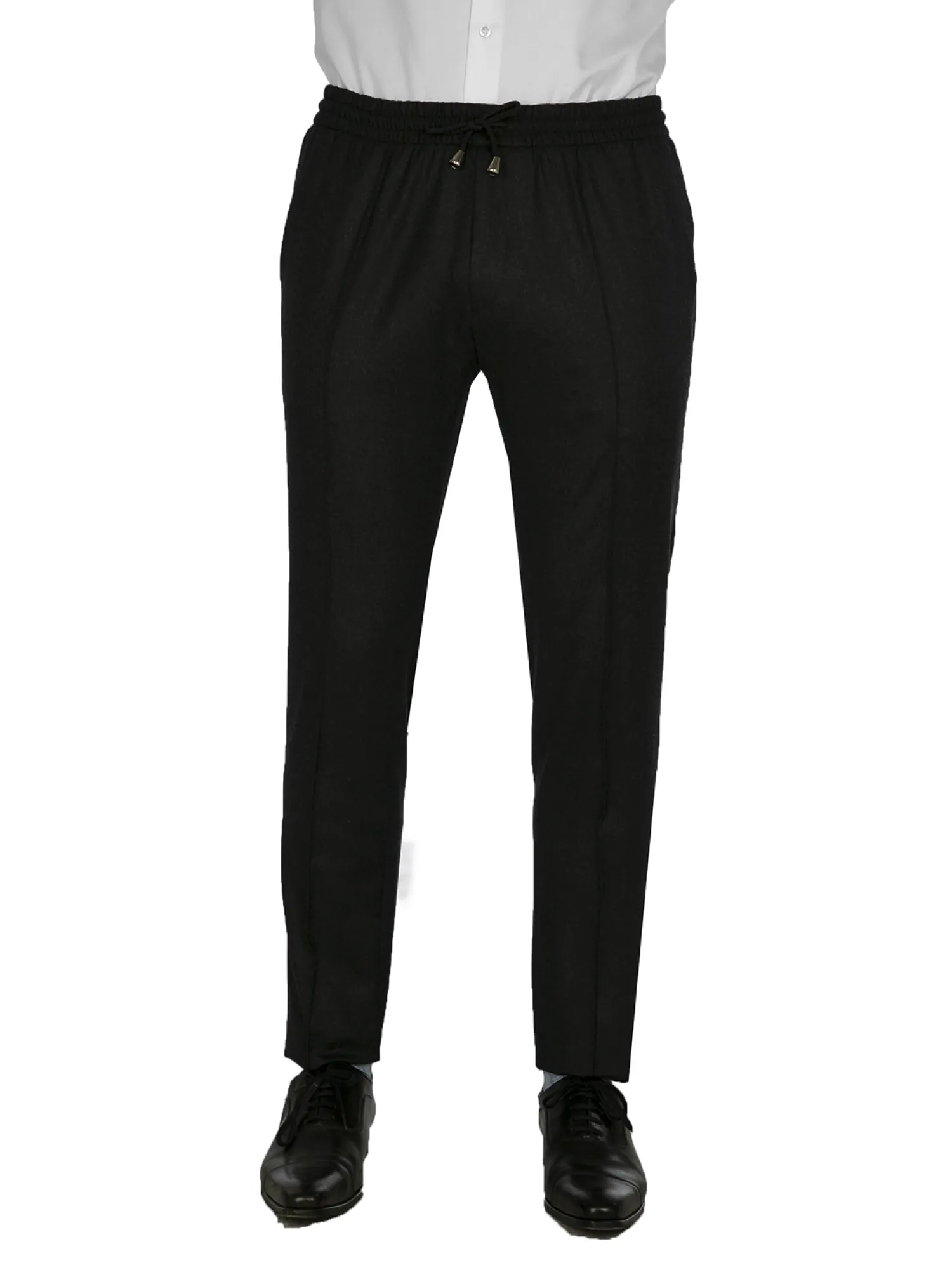 Homme Bruce Field Pantalon Dany fuselé flanelle pure laine à cordon