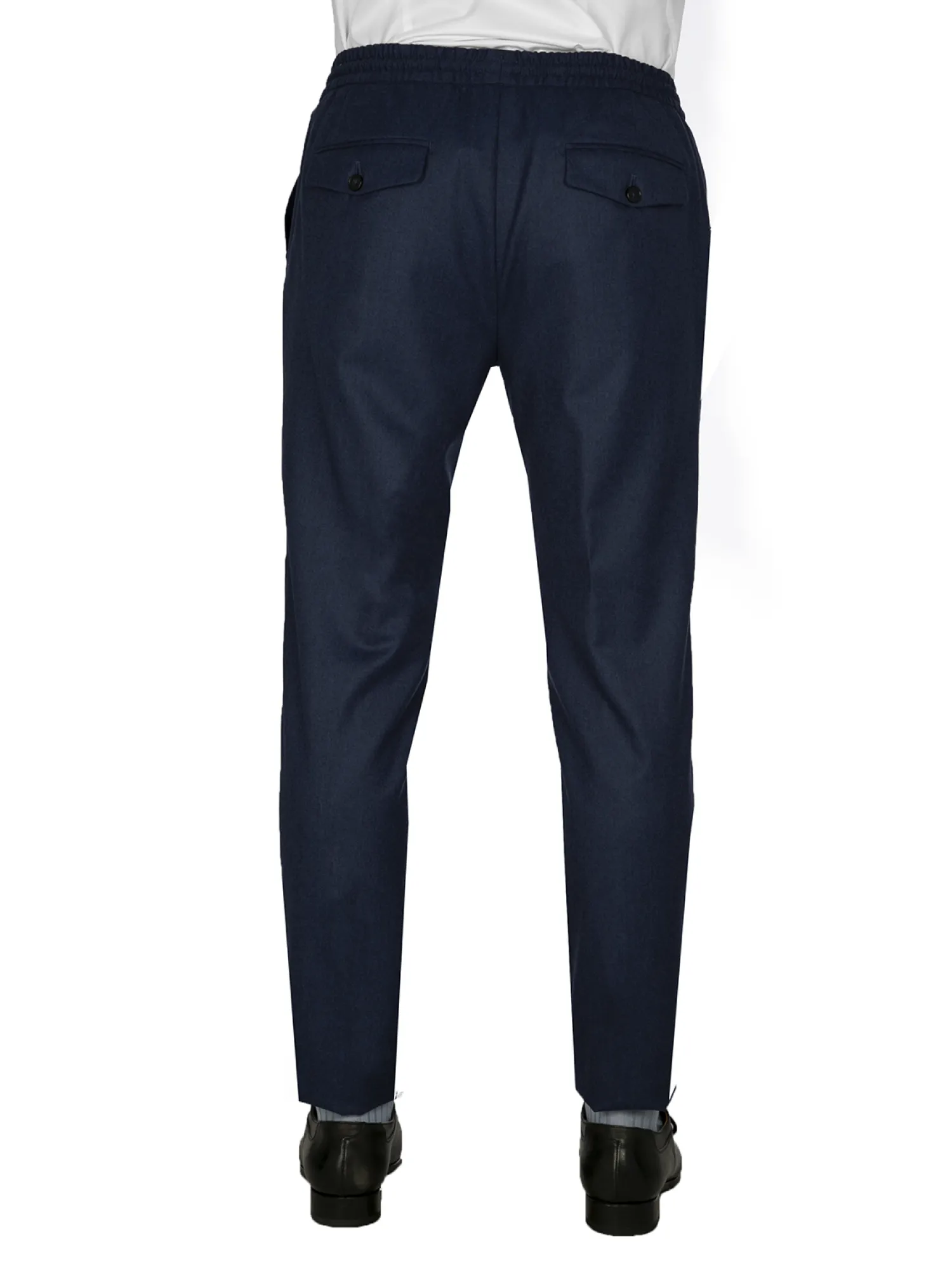 Homme Bruce Field Pantalon Dany fuselé flanelle pure laine à cordon