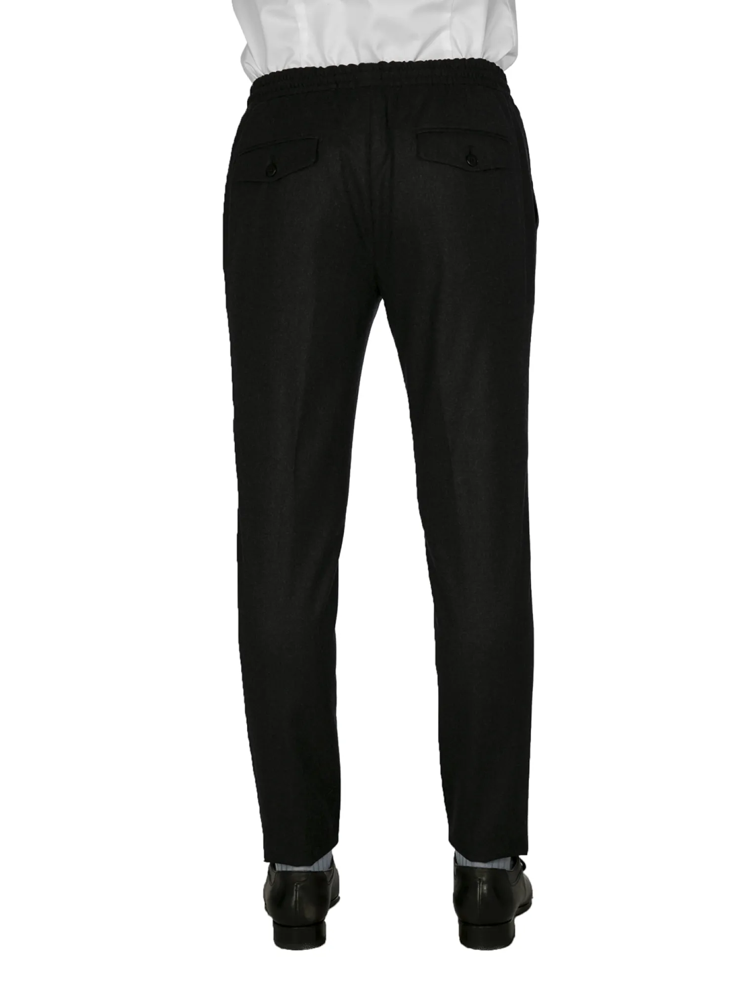 Homme Bruce Field Pantalon Dany fuselé flanelle pure laine à cordon