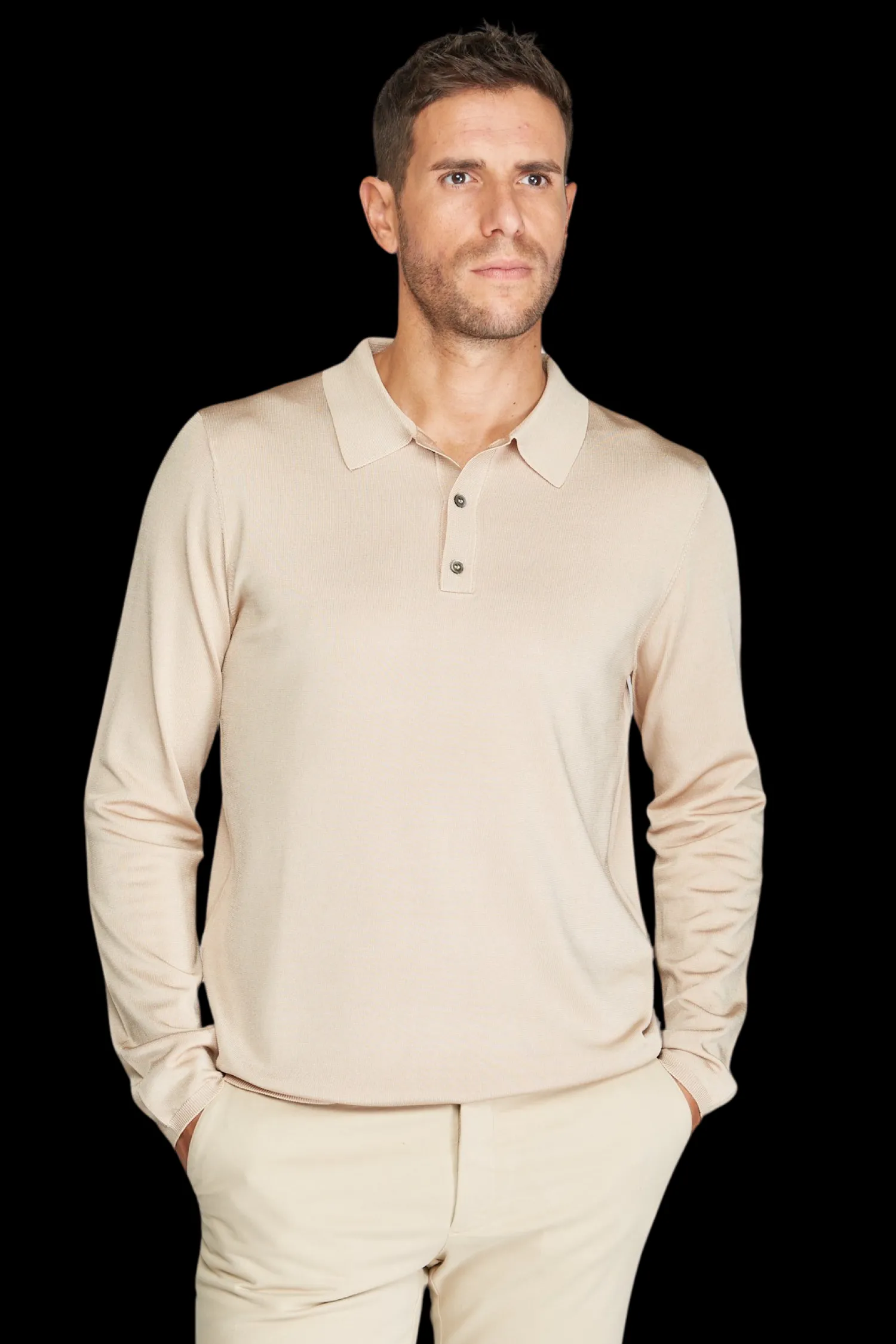 Homme Bruce Field Polo Valerian en viscose manches longues