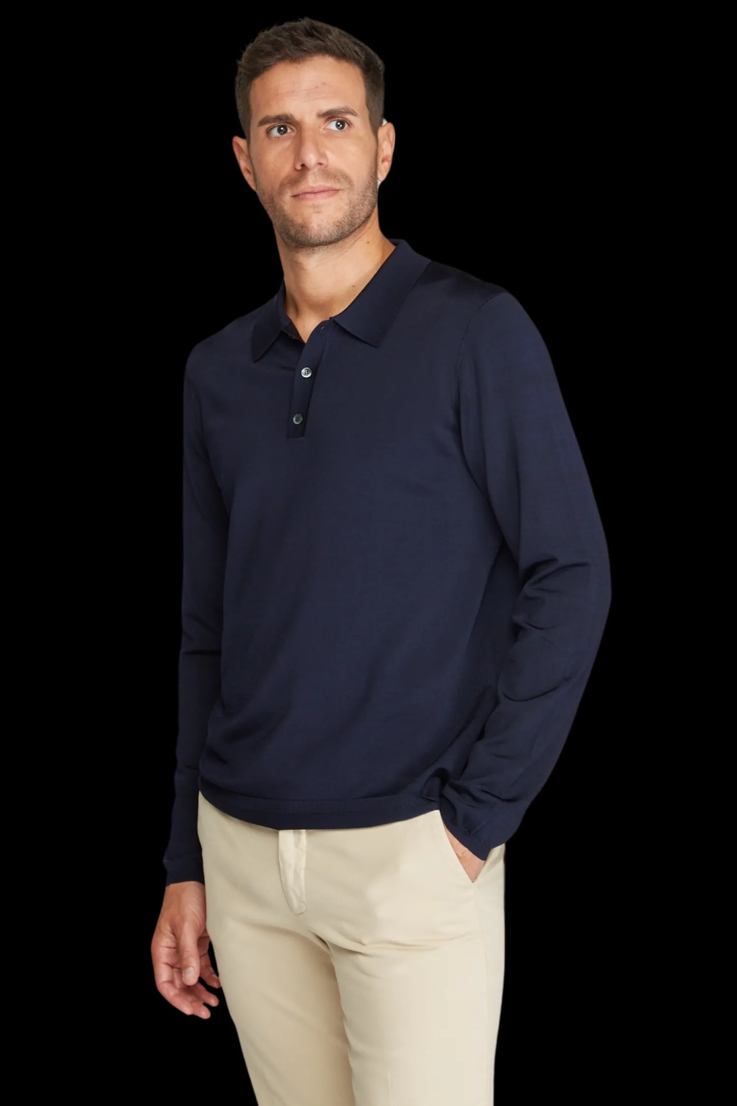 Homme Bruce Field Polo Valerian en viscose manches longues