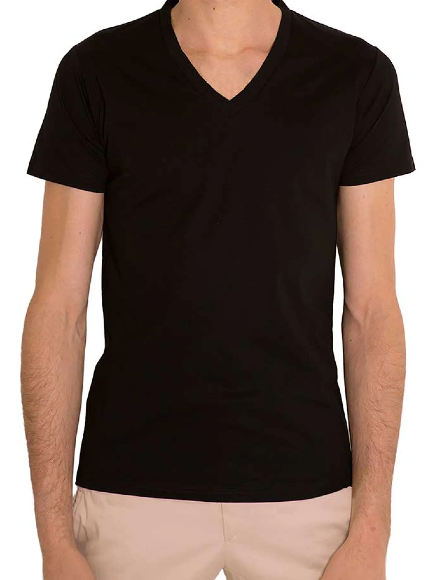 Homme Bruce Field T-shirt Vivien en fil d'Écosse col V