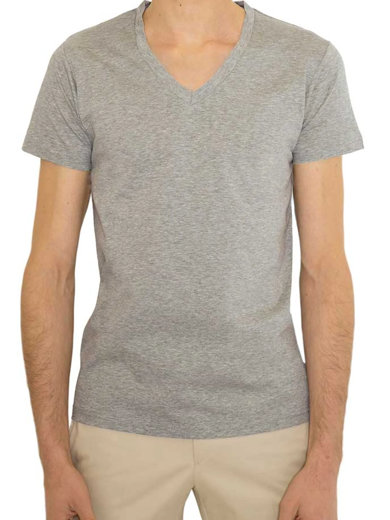 Homme Bruce Field T-shirt Vivien en fil d'Écosse col V