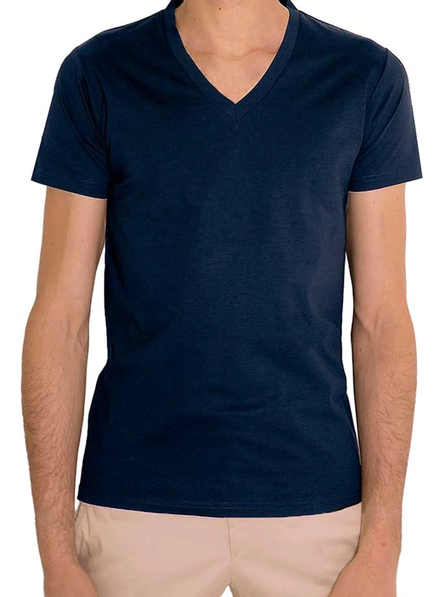 Homme Bruce Field T-shirt Vivien en fil d'Écosse col V